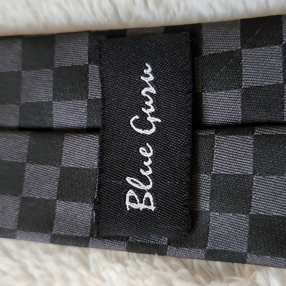 Blue Guru Black Checkered Skinny Tie - Picture 7 of 8